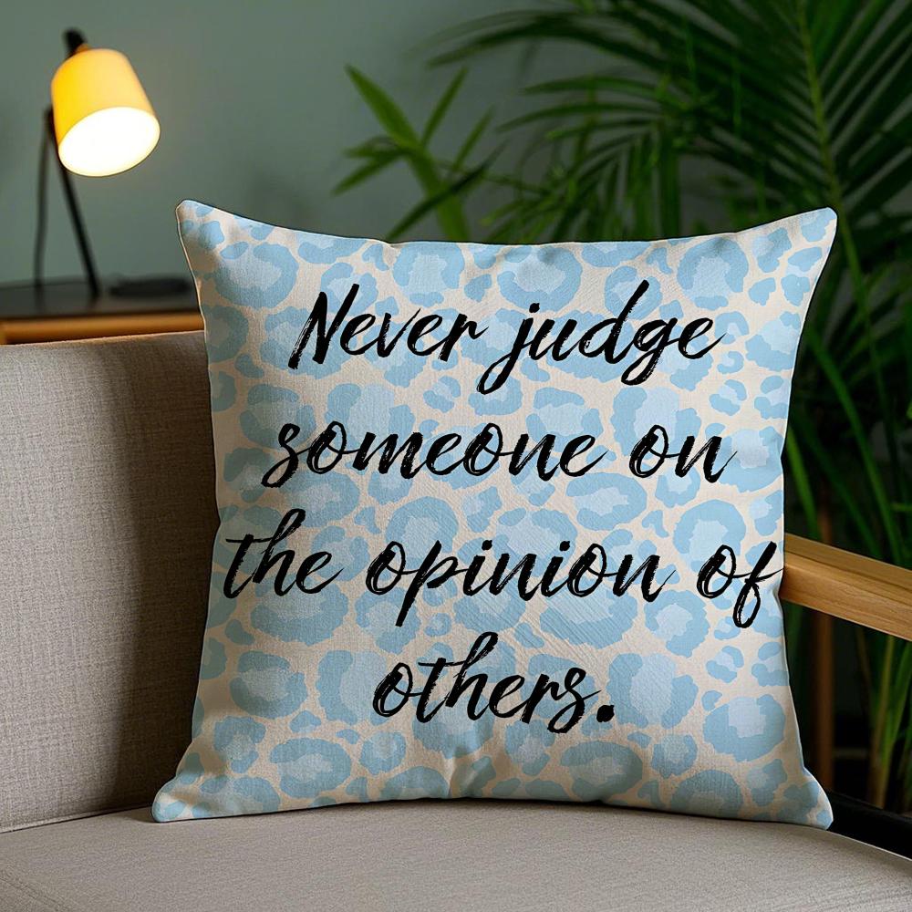 Encouraging Text Cushion Cover Soft Short Plush Double-Sided Printing Home Decor Machine Washable Pillow Case Gift