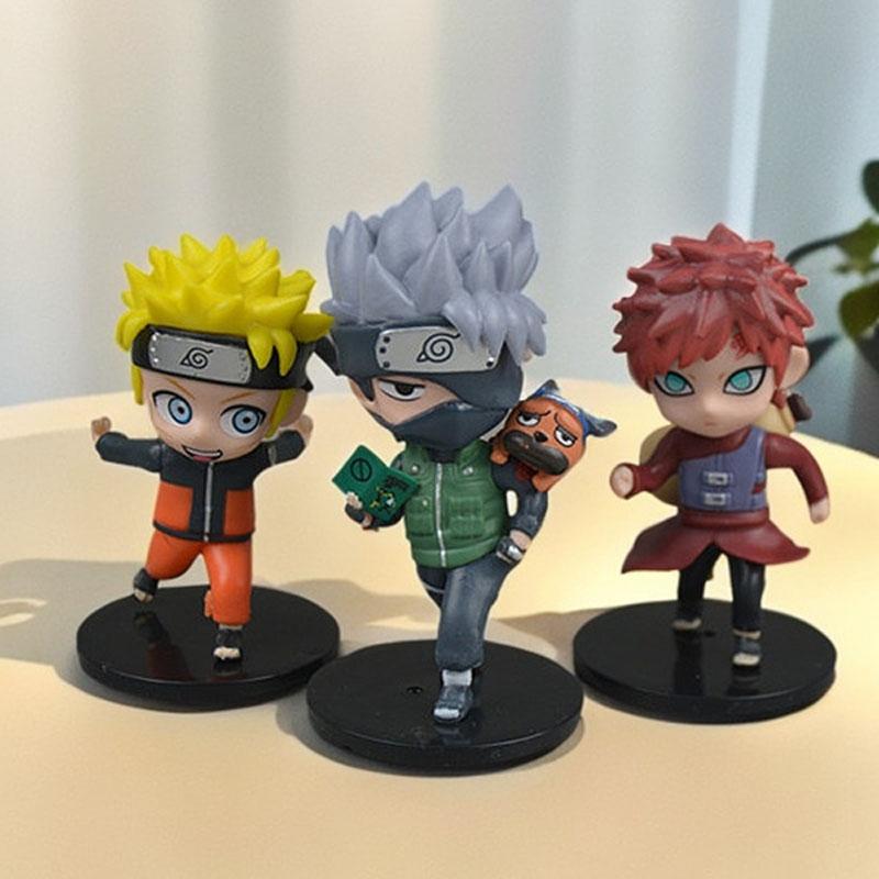 6Pcs/Set Cartoon Anime Naruto Figure Sasuke Kakashi Gaara Uchiha Madara Figurines PVC Model Toys Doll Gift