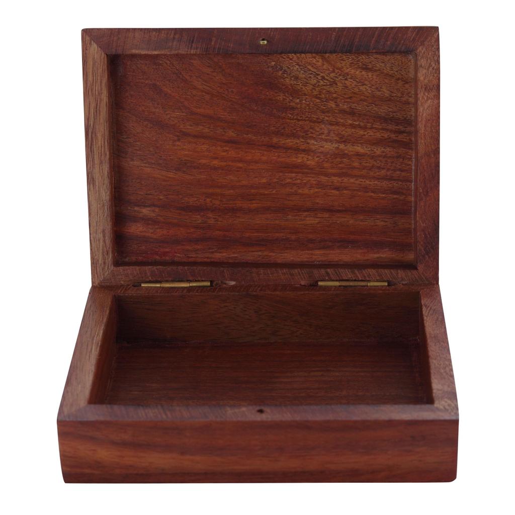 Shriji Crafts Wooden Playing Card Deck Holder Box with Elephant Design