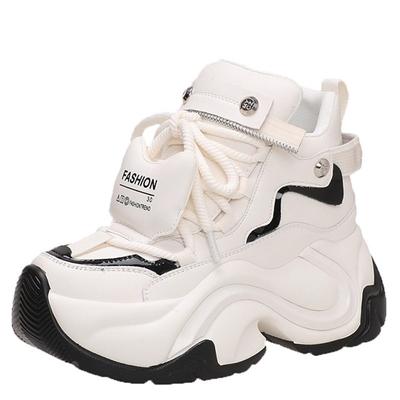 Fashion High Top Chunky Women's Sneakers Internal Increase Leather Casual Ladies Shoes Trainer Platform Sneaker Womens Zapatillas Mujer