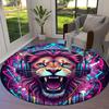 Animals Love Music Round Area Rug,Carpet Rug for Living Room Bedroom Sofa Playroom Decor,Non-slip Floor Mat
