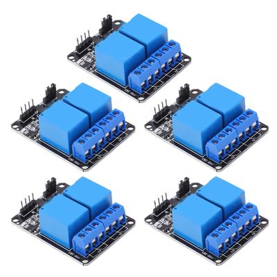5Pcs 2 Channel Relay Module Optocoupler Isolation ABS PLC Relay Support AVR 51 PIC
