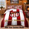 Ensemble de literie 3 pièces motif Southampton FC Nom personnalisé, Drap de lit et taies d'oreiller pour chambre à coucher à la maison