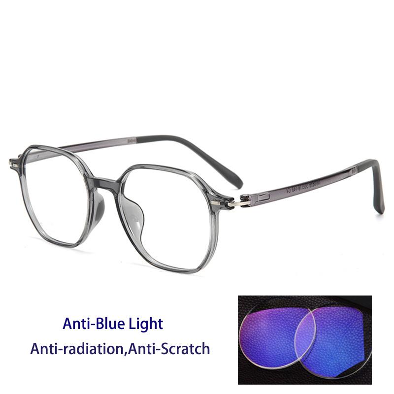 

Vintage Polygon Reading Anti- Blue Lightweight Photochromic Eyeglasses Comfy and Soft TR90 Eyeglasses Frame Male Female Retro Eyewear 0.5