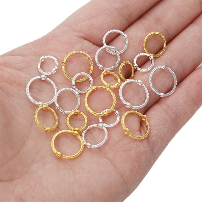 Alloy Color-Retaining Lace Bead Ring for DIY Bracelets & Necklaces