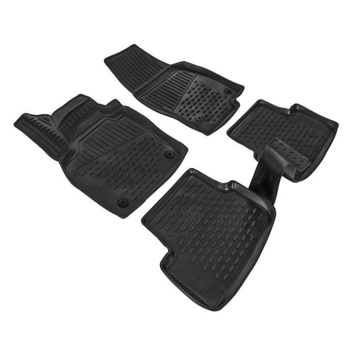 Tapis De Sol En Caoutchouc 3D - J&amp;J AUTOMOTIVE - Volkswagen Polo 2017 - Noir - Sur Mesure - Antidérapant