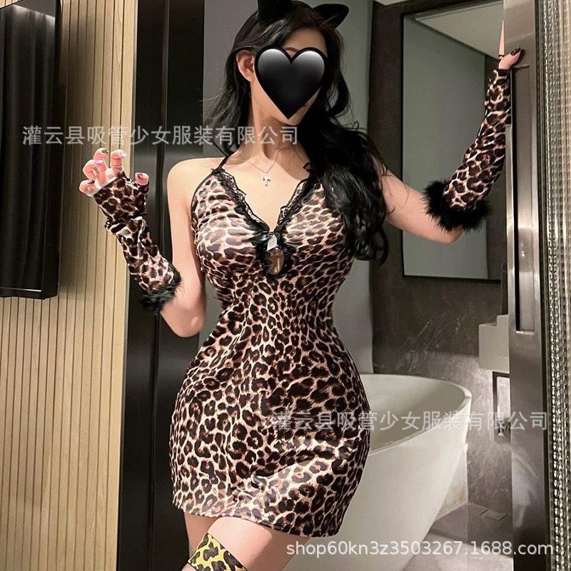 Sex Underwear Leopard Print Lace Sexy Hollow Hip Skirt Hot Pure Temptation