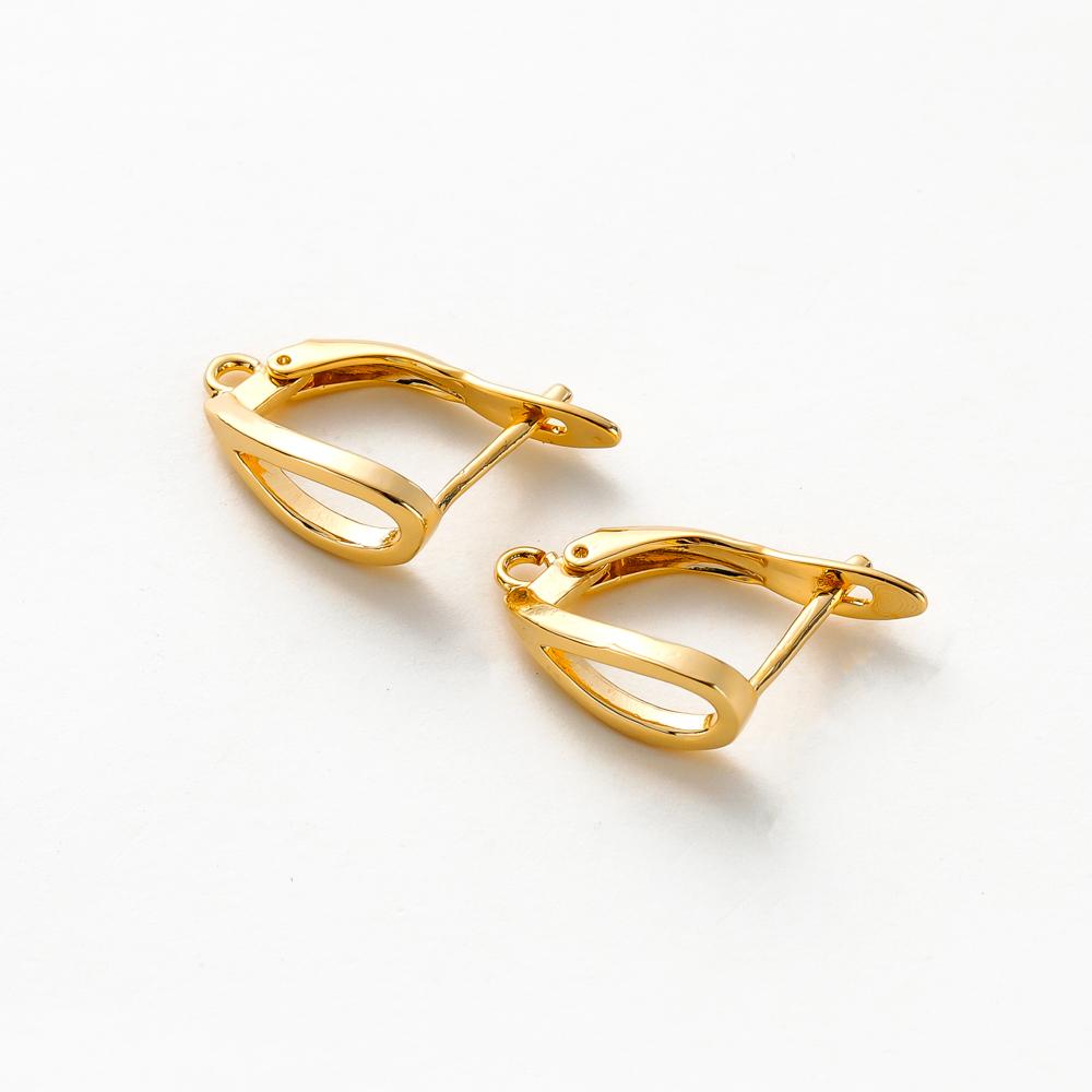 4PCS 14x20MM Hole 1.6MM 14K 18K Gold Color Brass Ear Hook With Pins Earring Clasp DIY Jewelry Making Findings Accessories