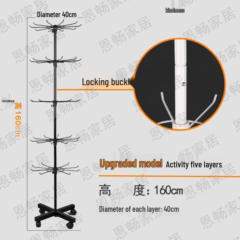Multilayer Rotating Display Stand with Wheels for Jewelry, Socks, Keychains, Toothbrushes & Stationery