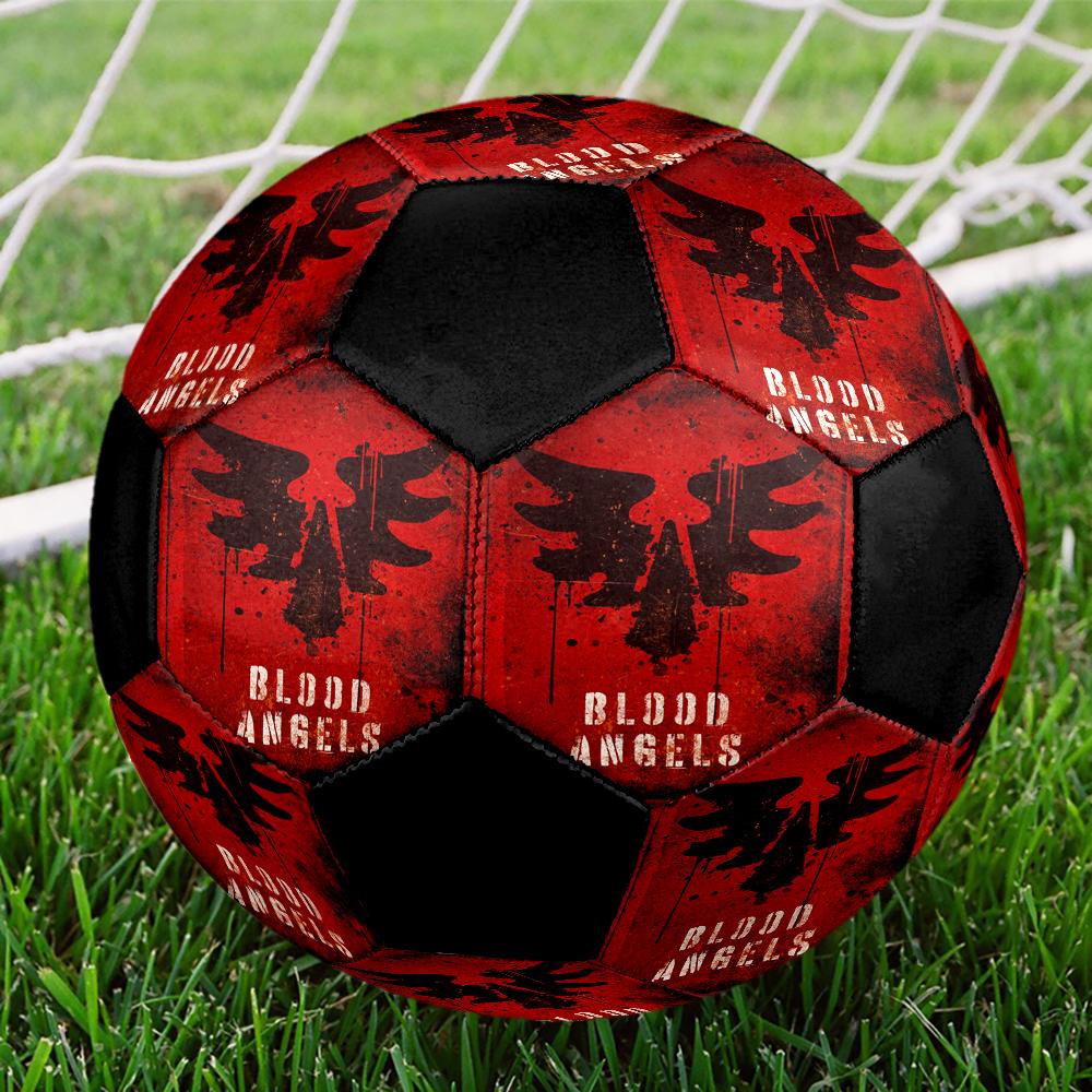 Blood Angels Cool Indoor Soccer Ball Colorful Machine Stitched PVC Size 5 Team Training Competition Ready Durable High-Bounce Cool Sports Gift