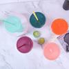 Creative Straw Cup Sequined Glitter Cup Colorful Coffee Juice Straw Mug  Simple Cute Net Red Plastic Bottom Outdoor Portable Cup