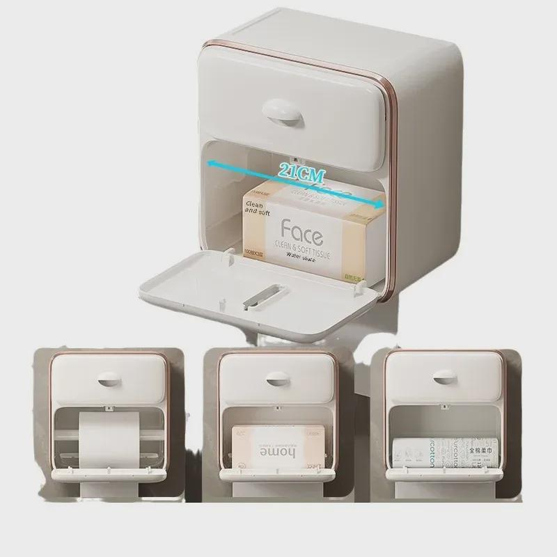 Waterproof Wall-Mounted Toilet Paper Holder and Storage Rack