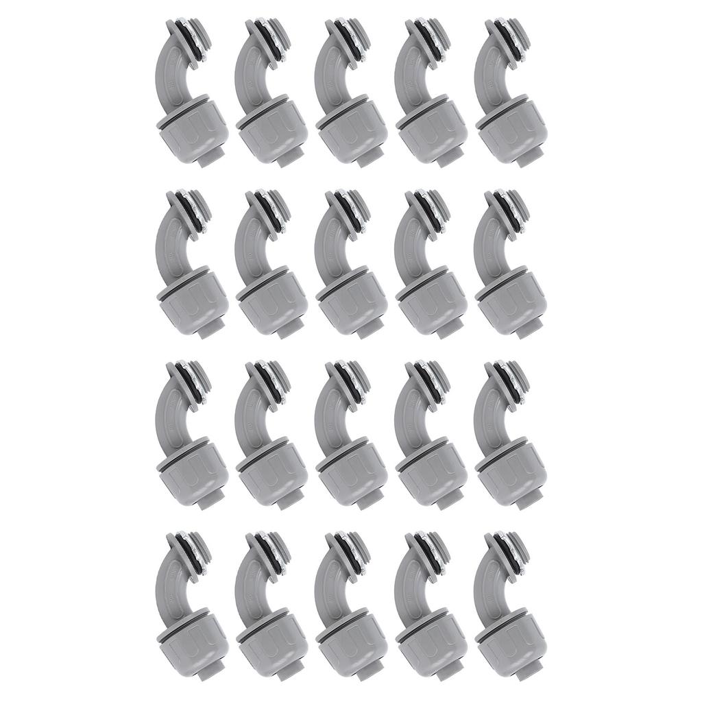 20PCS Liquid Tight Connector 3/4 Inch NPT 90 Degree Conduit Fittings for PVC Flexible Non Metallic E
