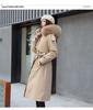 Women's Korean Style 3-in-1 Reversible Long Cotton Parka with Removable Liner and Slimming Waist