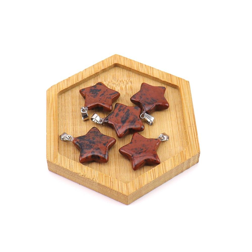Agate Star Pendant Necklace Jewelry Powder Crystal Necklace Fashion Valentine'S Day Gift 20 * 6
