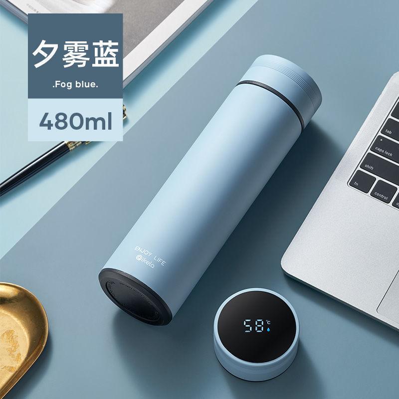 480ml 304 Stainless Steel Temperature Display Large Capacity Insulated Bottle Cute and Simple Korean Version Tea Water Cup
