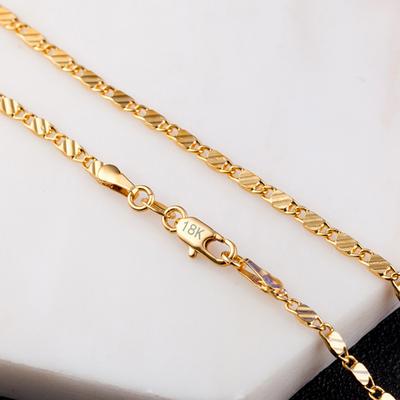 Neue Halskette Mode Schlüsselbeinkette 2mm Flache Kette Schmuck Halskette