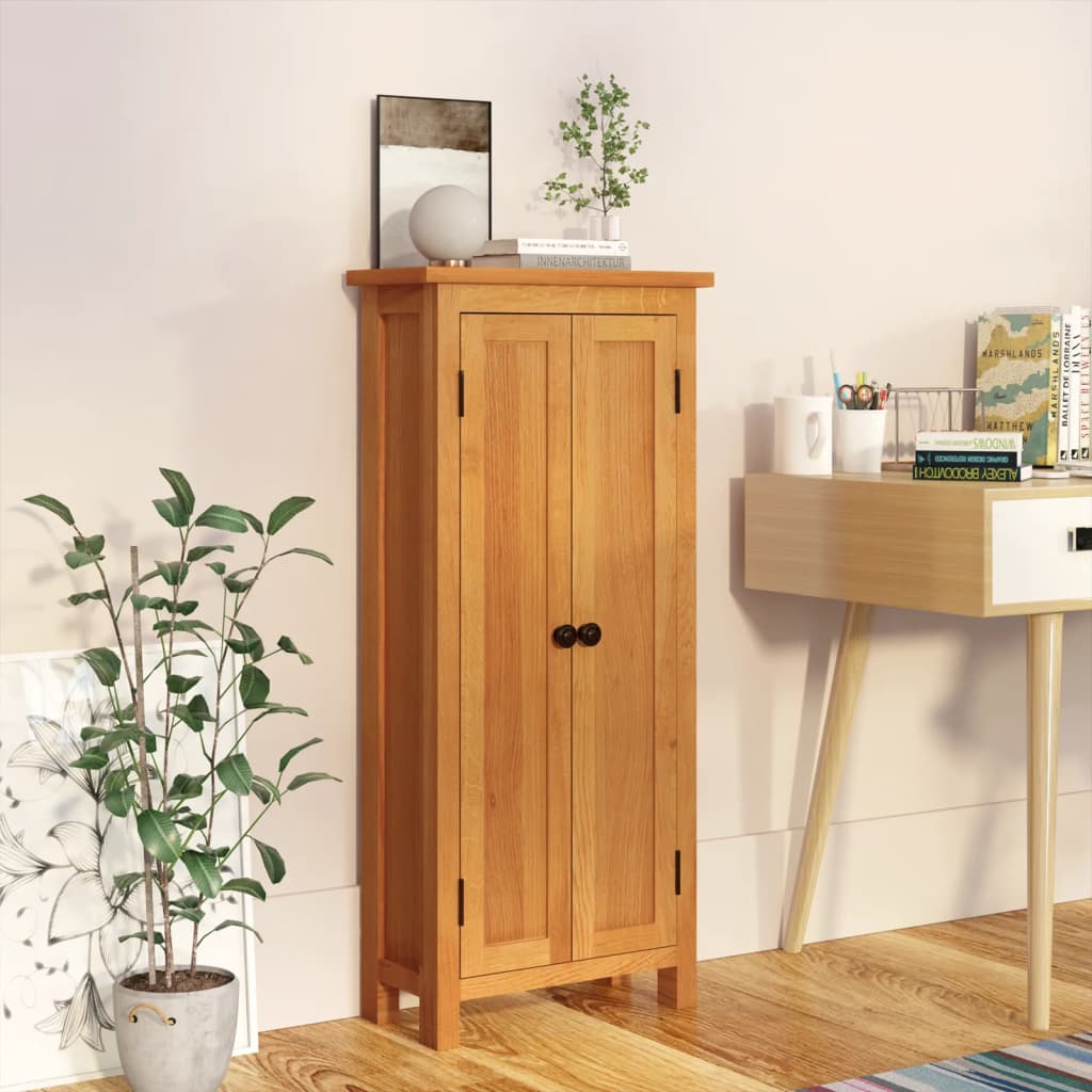 Storage Cabinet 50x22x110 cm Solid Oak