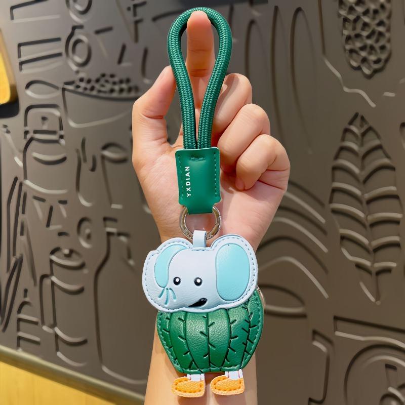 Cartoon PU Leather Shan Hai Jing Keychain Bag, Personalized Small Pendant Key Chain