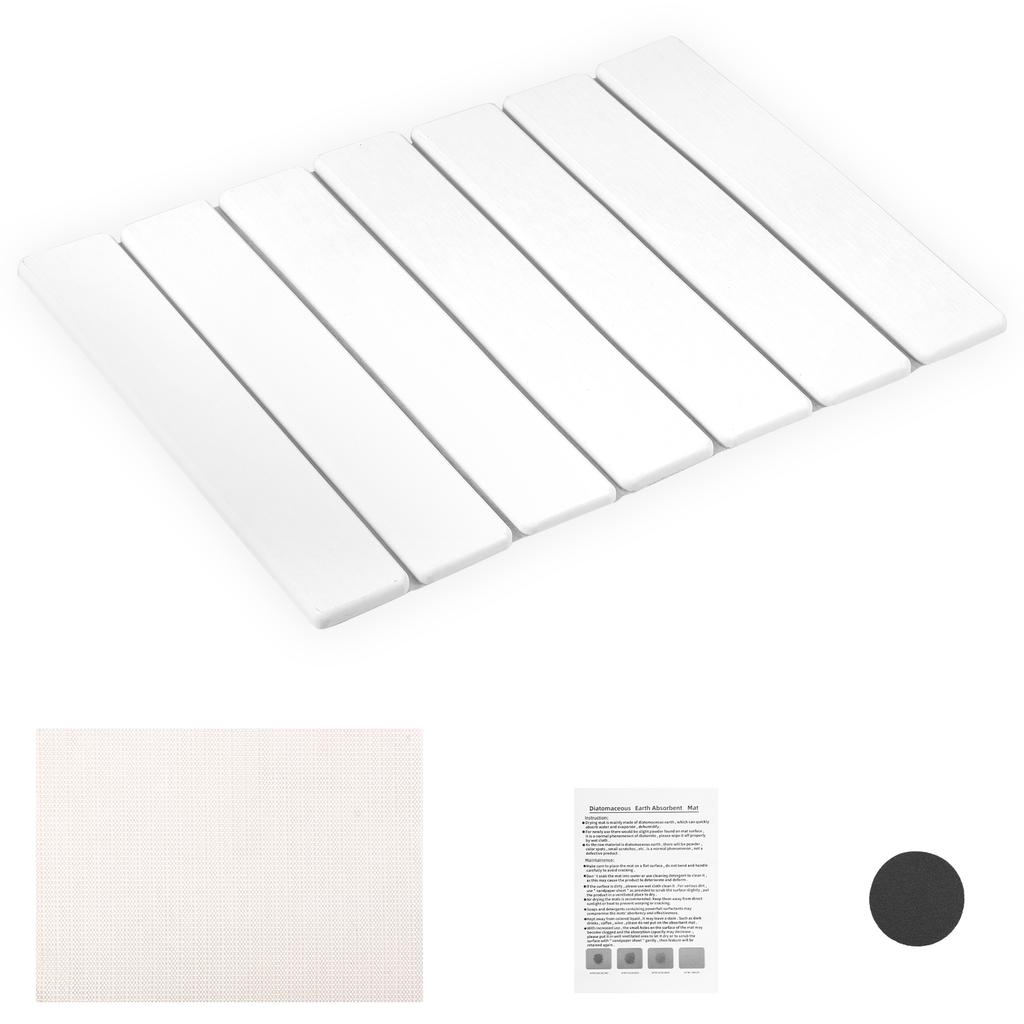 2 Colors Foldable Stone Dish Drying Mat Diatomite Tableware Pads Non-slip Reusable Dish Drainer Mat Kitchen Accessories 40x30 cm