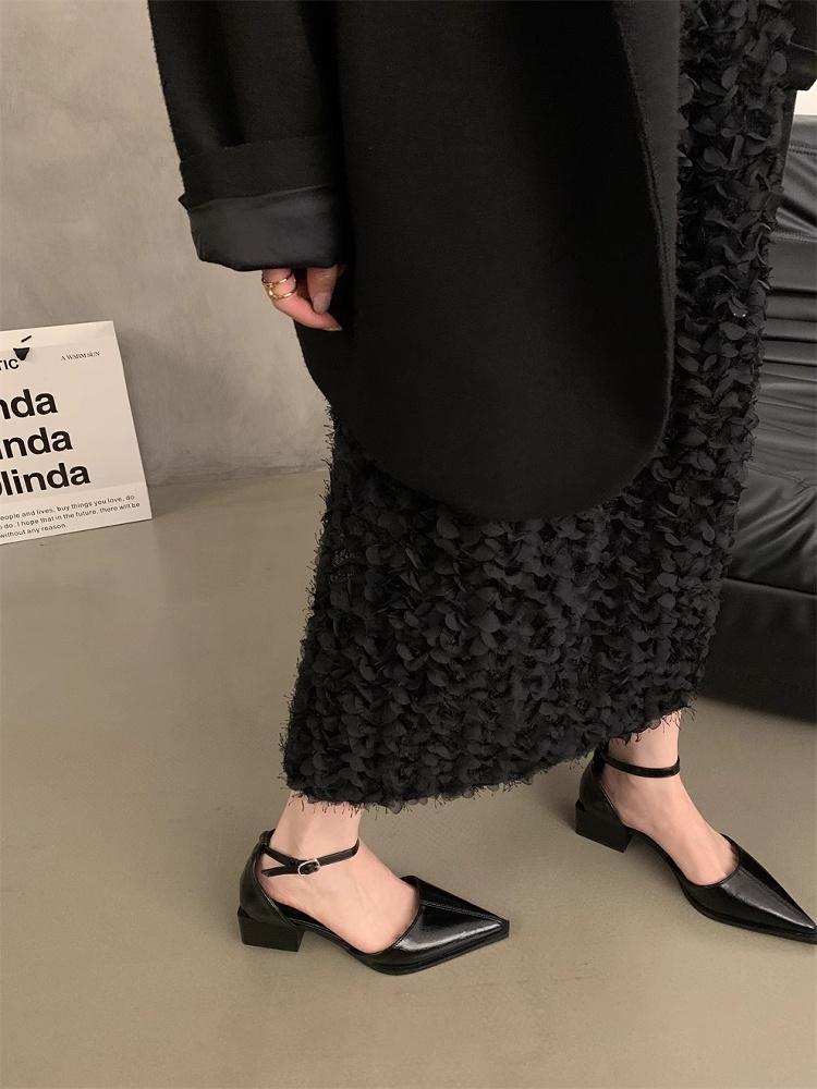 Fashion Summer Women's Shoes Sandals Ladies Mary Jane Black Heels Branded Pumps African Lolita Retro Block Beige Fashion Scandals High