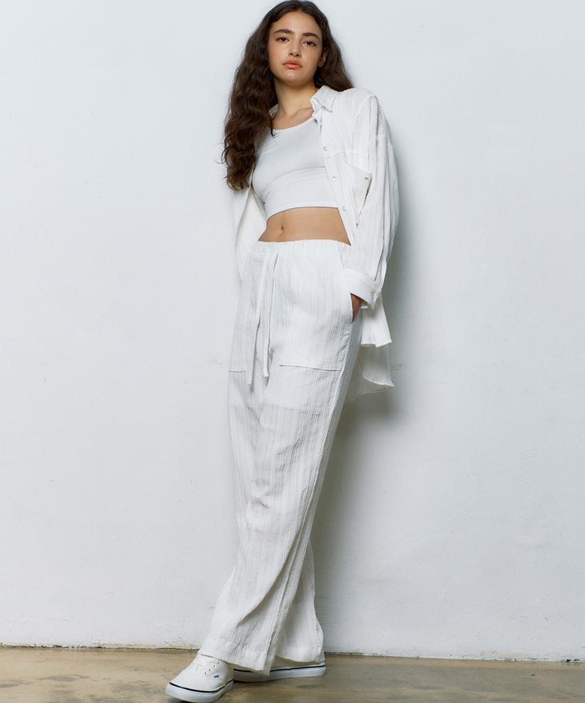 MANAVIS7 Loen Banding Pants [White]