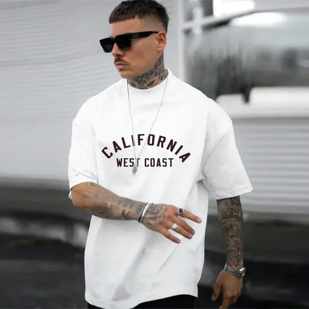 Brand Mens T-Shirt Cotton Summer Fashion Califoinia West Coast Printing Harajuku Short Sleeve O-neck Shirt Tee Tops Clothing