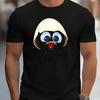 Men's Summer 100 Cotton Fashionable Casual Sports Loose and Interesting Cartoon Penguin Pattern Printed Round Neck Short Sleeved T-shirt