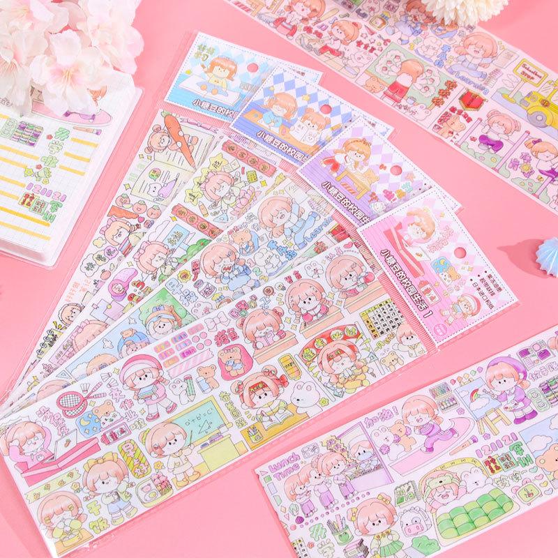 Creative Cute Cartoon Girl Special Oil Notebook Tape Decorative Stickers