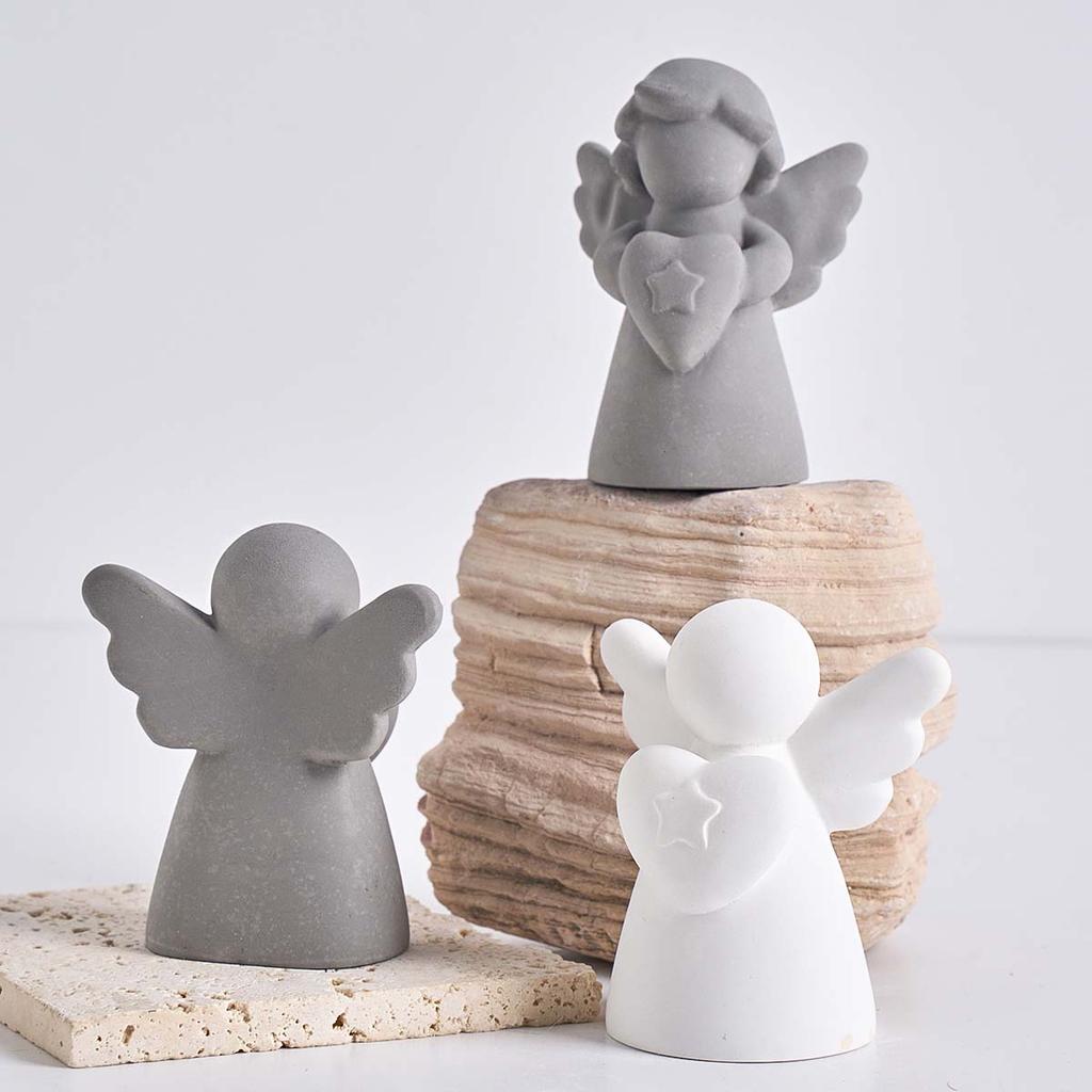 Herz Flügel Mädchen Silikon Kerzenform DIY Engel Aromatherapie Gips Gussformen Gips Harz Handwerk Herstellung Heimdeko Kunst Geschenk