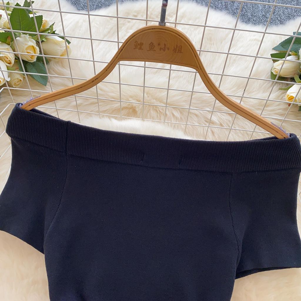 Suéter de punto elegante de verano para mujer, vestidos largos midi de tul con retazos de malla