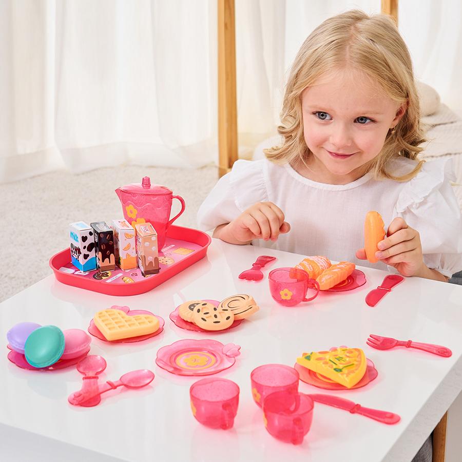Activating Toys Girls Purple Toys Diy Pretend Play Toy Simulation Tea Food Cake Set Play House Kitchen Afternoon Tea Game Toys Gifts For Children Kids