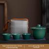 Portable Ru Kiln Tea Set: Light Luxury Travel & Car-Mounted Drinkware for Camping & Business Trips