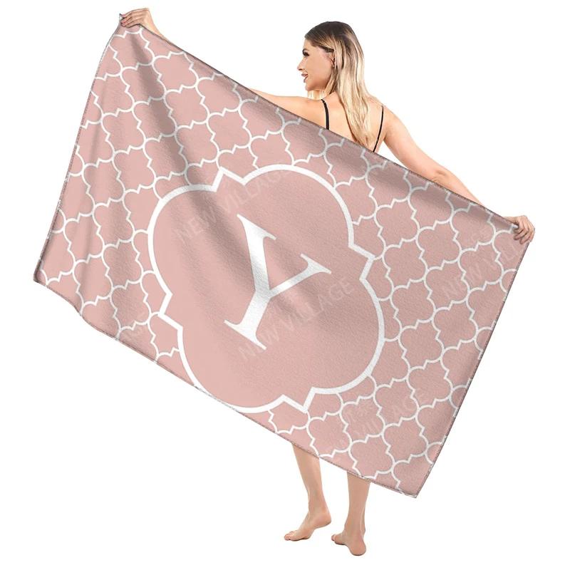 

Bathroom Bath towel for adults sauna Large beach towel Gym towel Large hotel woman shower quick drying microfiber simple letter W30*H60(CM)