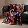 Epic Anime Warriors Group Illustration Flannel Blanket for Bedroom, Living Room, Sofa, and Nap Sofas.