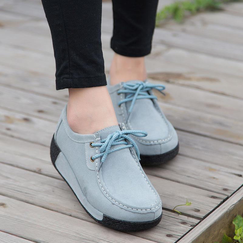 Cow Suede Women Wedge Heels Fashion Macrame Platform Shoes Elegant Middle-aged Mother Shoes Slip-on Loafers