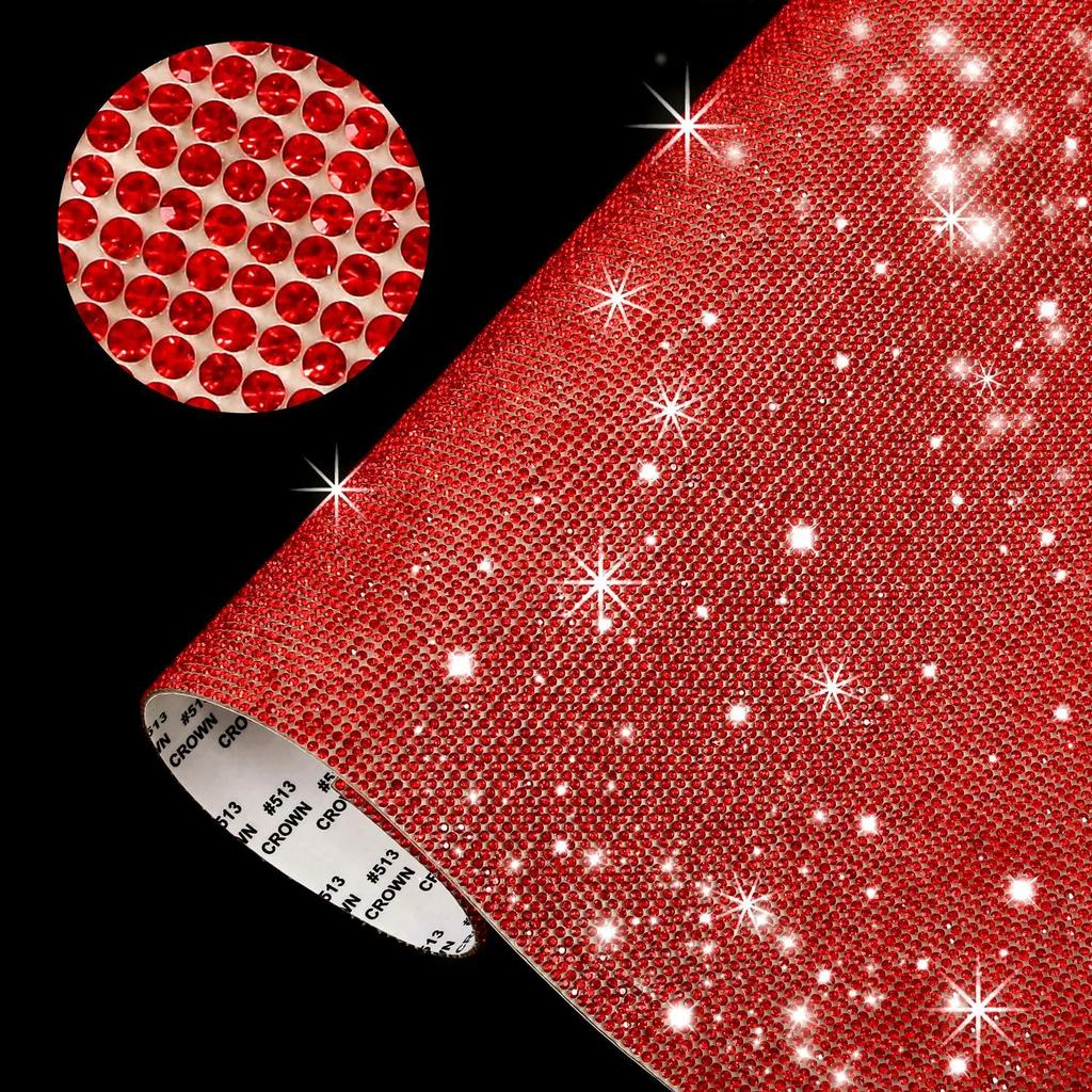 12x20/24x20cm Self-adhesive Rhinestone Crystal Glitter Stickers Sheet DIY Diamond Decoration Sticker Phone Car Trim Decor Decal