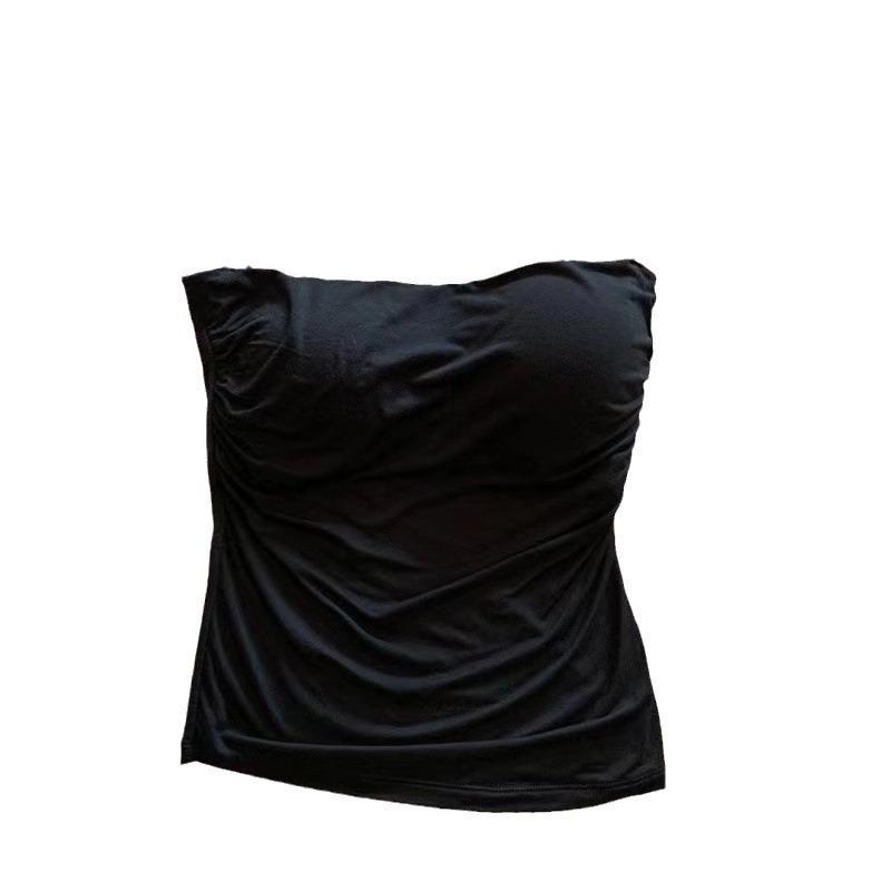 Top Canottiera Pieghettato Spicy Girl da Donna con Coppe - Versatile da Sovrapporre o da Indossare da Solo, Schiena Stilosa, Spalline Sottili, Essenziale Estivo Modellante.