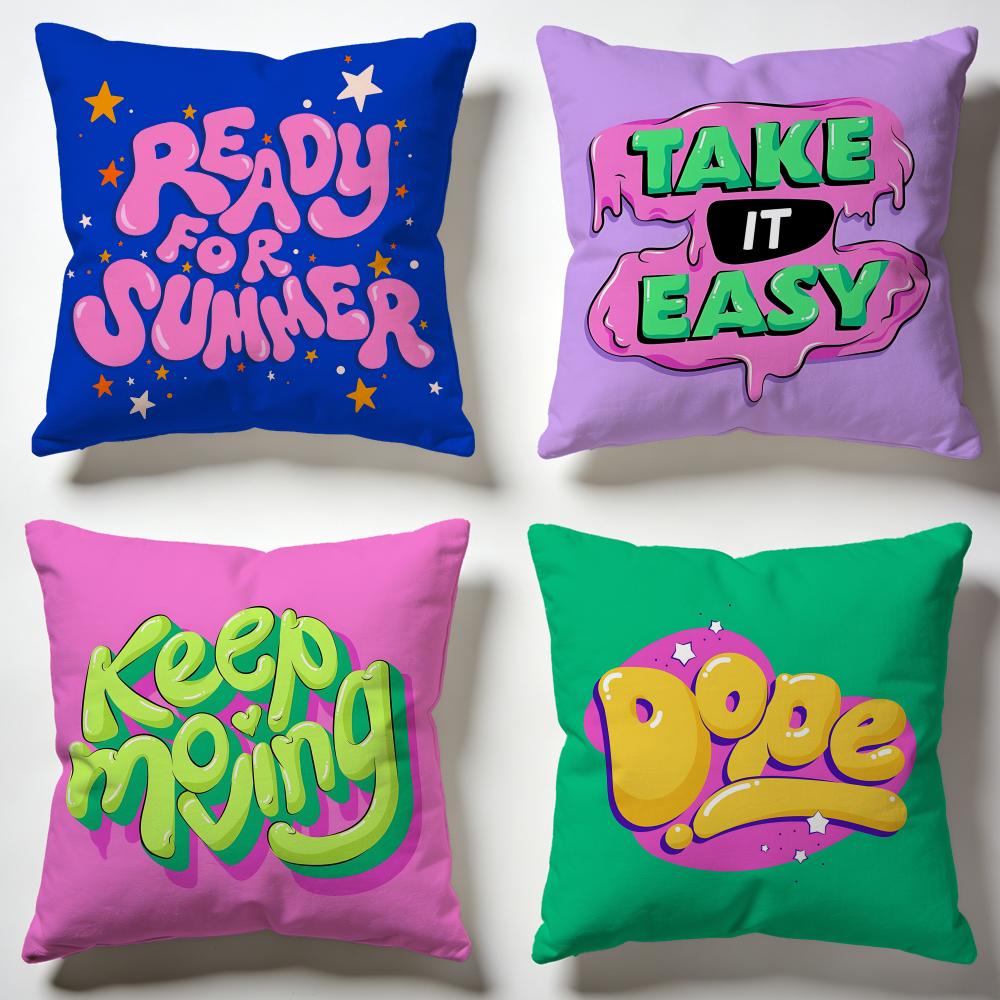Inspiring Motivational Quote Cushion Cover Soft Pillow Cases for Home Bedroom Living Room Sofa
