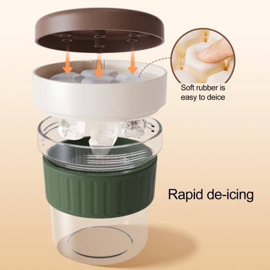 Cold Brew Cup with Ice Cube Mold 500ml Portable Coffee Cup Simple Dual-Use Ice Cube Maker Cup for Summer