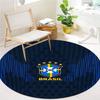 Brazil National Football Team Round Area Rug,Carpet Rug for Living Room Bedroom Sofa Playroom Decor,Non-slip Floor Mat