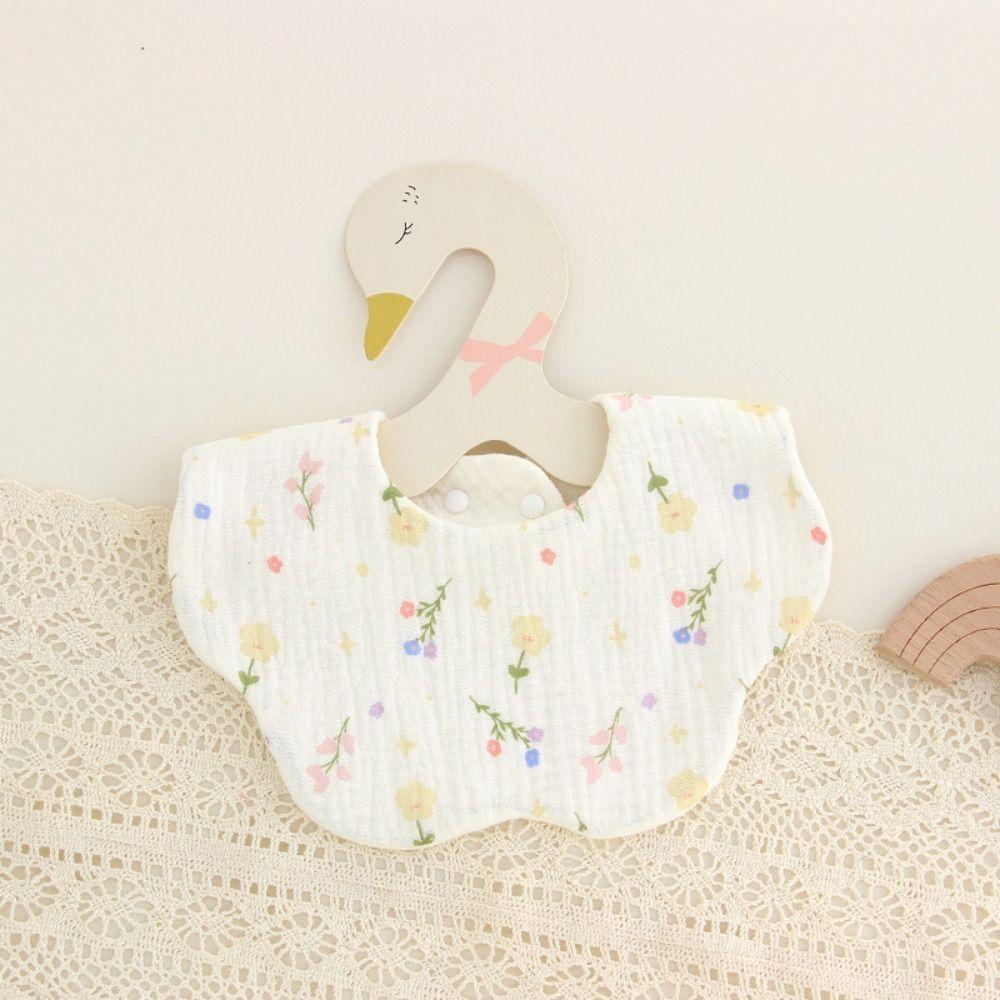 Cotton Yarn Baby Cotton Bibs Flower Shape Baby Drooling Bibs Soft Saliva Towel Infant