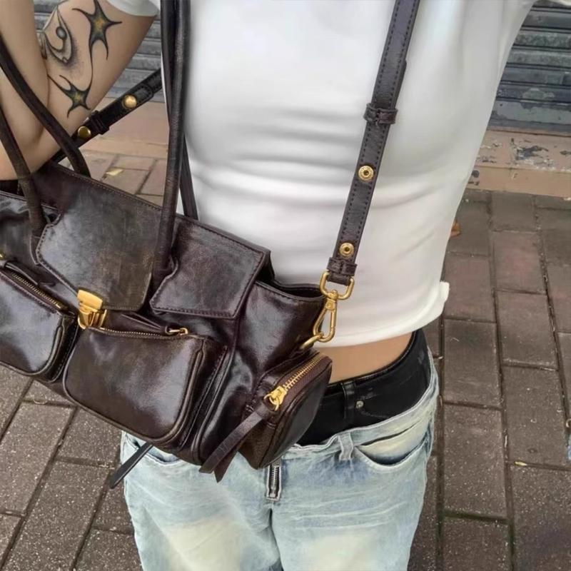 Damen Hobo Handtasche Süße Leder Schultertaschen mit Reißverschluss Lässige Crossbody Tasche mit Abnehmbaren Trägern Geschenke