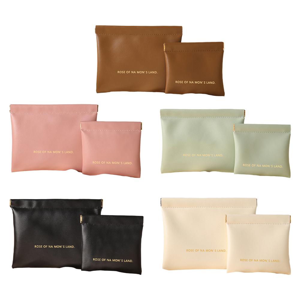 Simple Lipstick Makeup Storage Bag Women Fashion Portable Mini Key Jewelry Cosmetic Organizer Pouch Handbag Pu Small Bags Gift