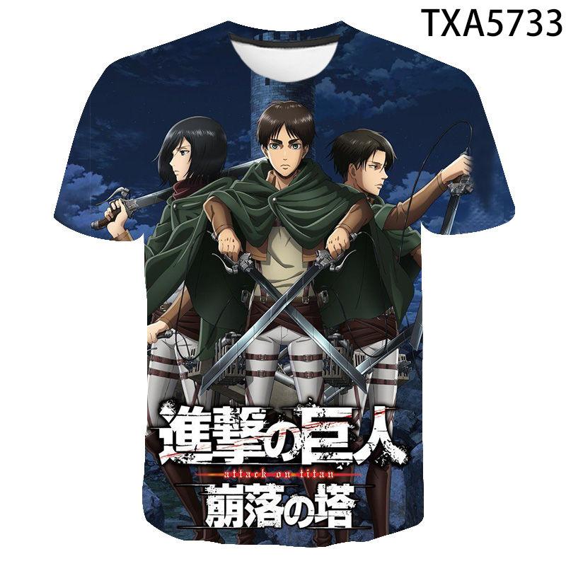 Attack On Titan Levi Ackerman 3D Print T-Shirt, High Quality Polyester Short Sleeve, Fashion Streetwear Casual Daily Wear