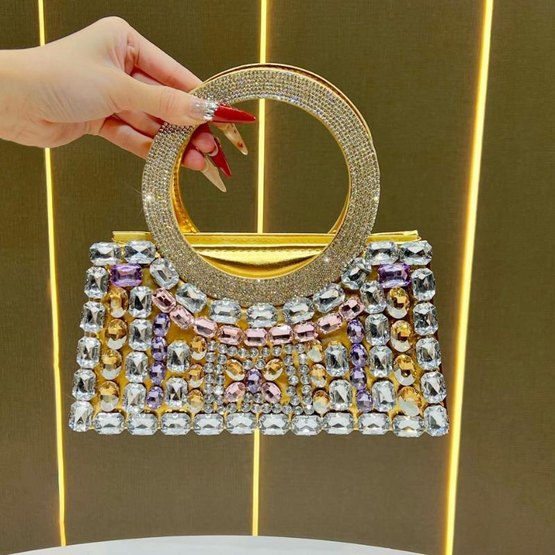 Fashionable Dinner Bag for Ladies, Full-diamond Crossbody Bag for Women, Light Luxury and Elegant Chain Bag