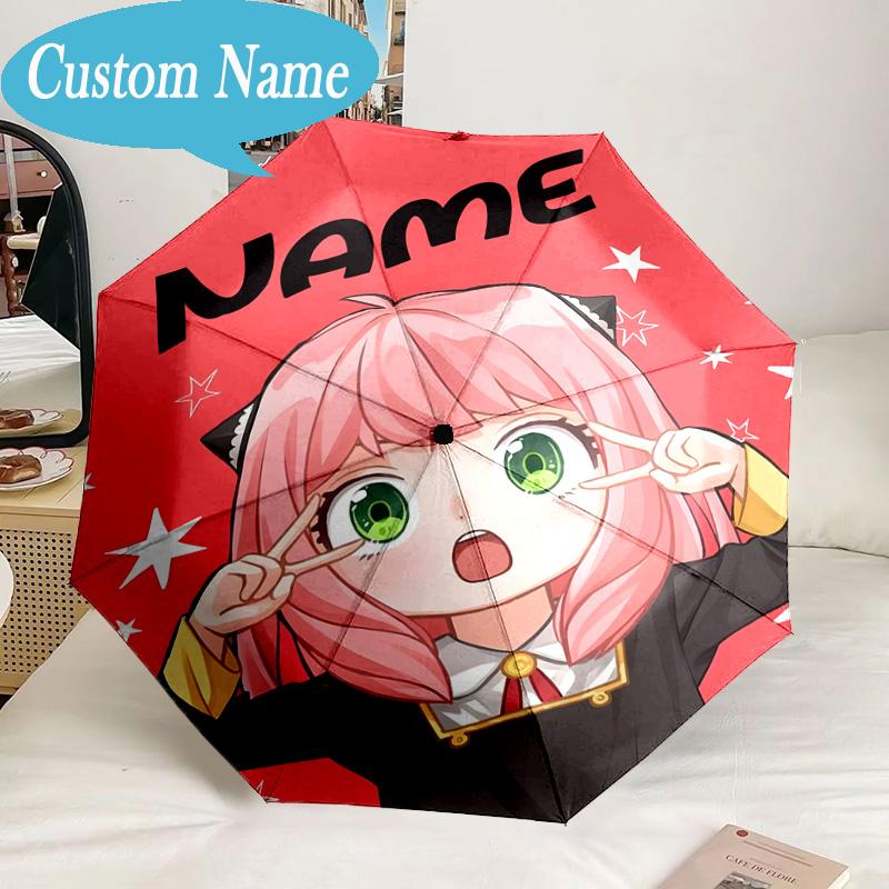 Custom Name Umbrella Anya Sweet Fan Family Umbrella 8-Frame for Travel, Camping, Casual Lightweight Portable, Essential for Family Gifts