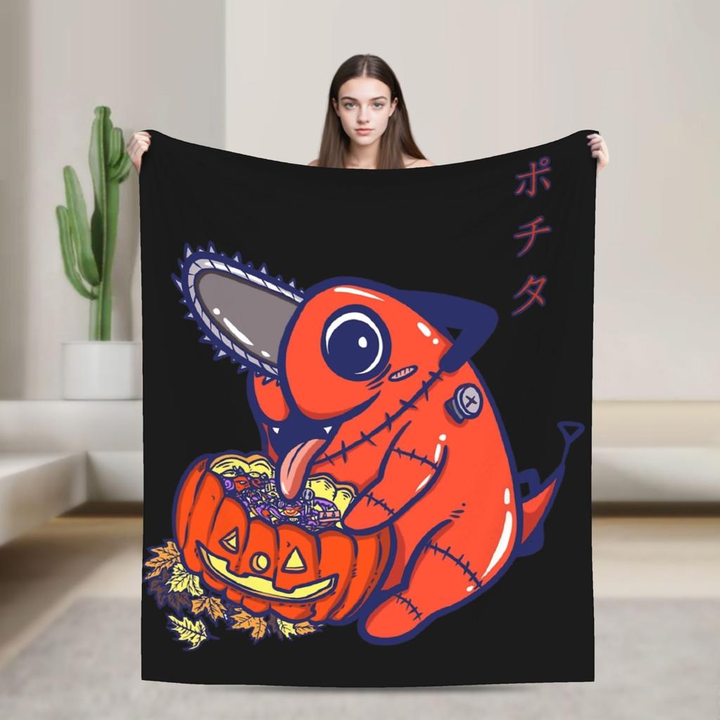 Denji Makima Aki Hayakawa Team Chainsaw Man Warm Blankets Girls Boys Plush Throw Blanket Street Trend Outdoor Flannel Bedsprea