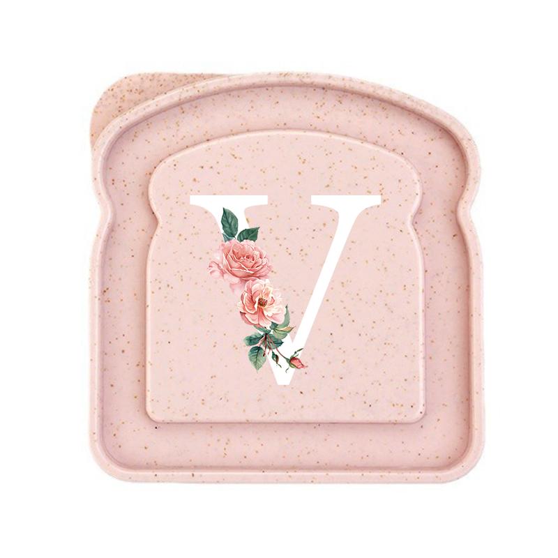 Initials Marked Toast Box Alphabet A-Z Reusable Sandwich Container Box Food Container Sealable Container Small Container