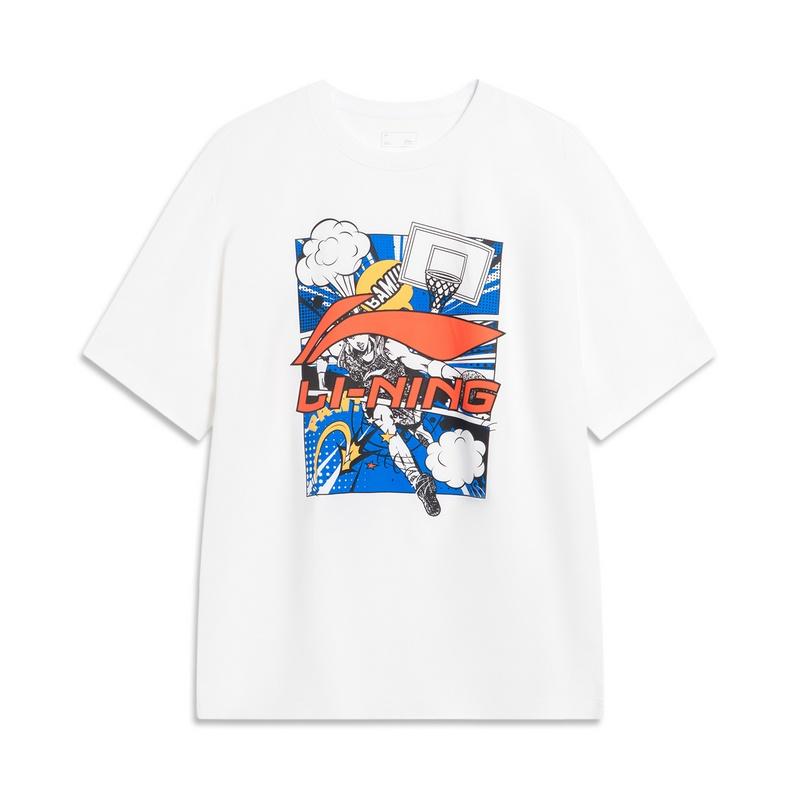 Li-Ning Comics Graphic T-shirt  White  Men s AHSU805-2 L